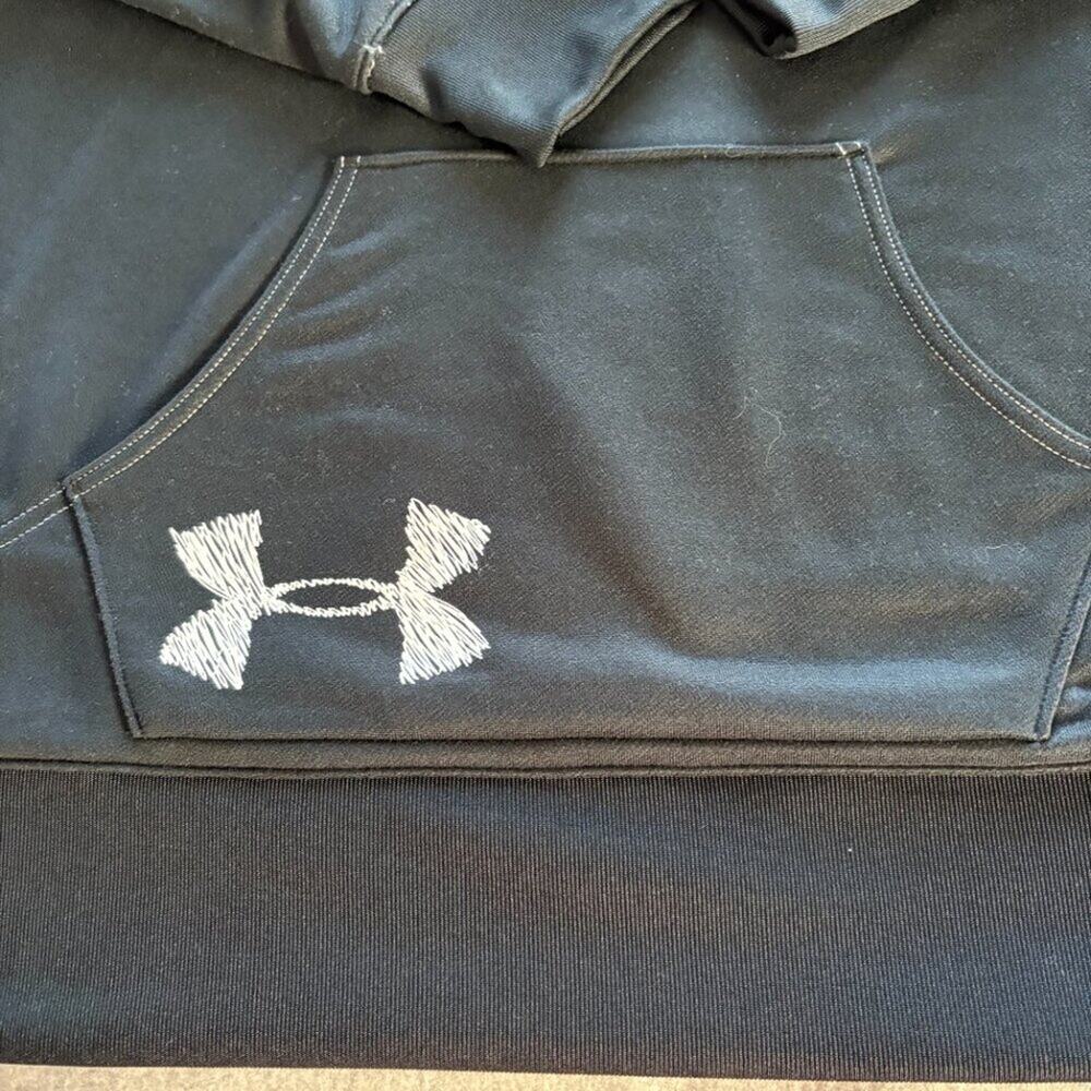 Under Armour Women’s XL Black Pullover Hoodie Logo Kangaroo Pocket Athletic - Picture 3 of 12